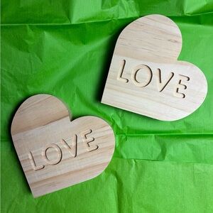 Wooden Heart LOVE Decor